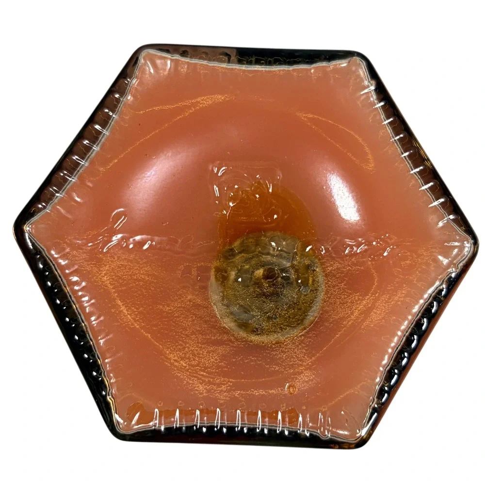 Home Interiors Caramel Apple 2003 Orange Glass Vintage Scented Candle 7.5oz New